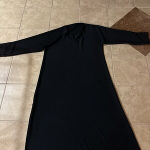 Black Abaya with Embroidered Cuffs